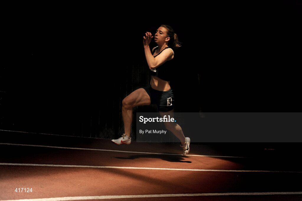 10 April 2010; Claire Mooney from Naas AC on her way to winning the U19 Girls 200m. Woodie's DIY Juvenile Indoor Championships, Nenagh Indoor Arena, Nenagh, Co. Tipperary. Picture credit: Pat Murphy / SPORTSFILE