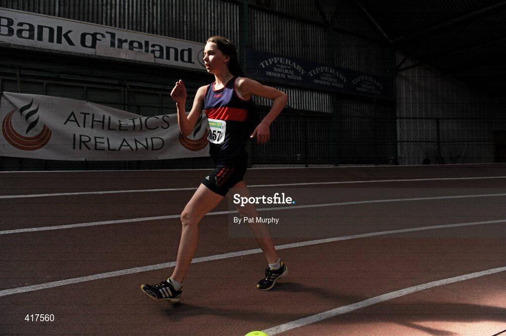 10 April 2010; Alicia Boylan from County Monaghan AC on her way to winning the U16 Girls 1500m Walk. Woodie's DIY Juvenile Indoor Championships, Nenagh Indoor Arena, Nenagh, Co. Tipperary. Picture credit: Pat Murphy / SPORTSFILE