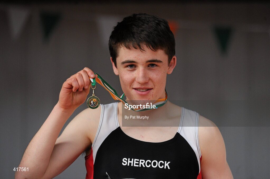 10 April 2010; James Treanor from Shercock AC after winning the U18 Boys 1500m Walk. Woodie's DIY Juvenile Indoor Championships, Nenagh Indoor Arena, Nenagh, Co. Tipperary. Picture credit: Pat Murphy / SPORTSFILE