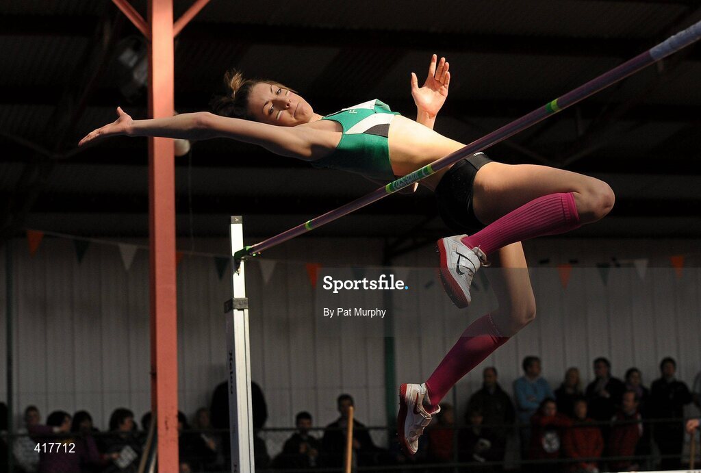 10 April 2010; Megan Kiely, from Ferrybank AC, during the U17 Girls High Jump. Woodie's DIY Juvenile Indoor Championships, Nenagh Indoor Arena, Nenagh, Co. Tipperary. Picture credit: Pat Murphy / SPORTSFILE
