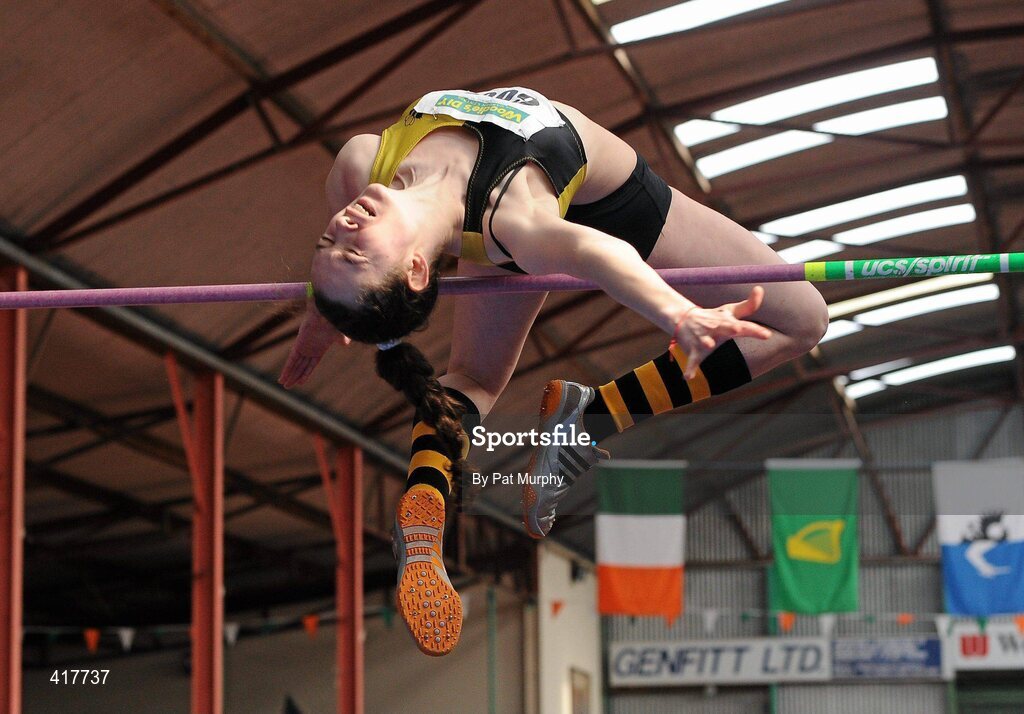 10 April 2010; Mary Kate Lanigan, from Kilkenny City Harriers AC, during the U19 Girls High Jump. Woodie's DIY Juvenile Indoor Championships, Nenagh Indoor Arena, Nenagh, Co. Tipperary. Picture credit: Pat Murphy / SPORTSFILE