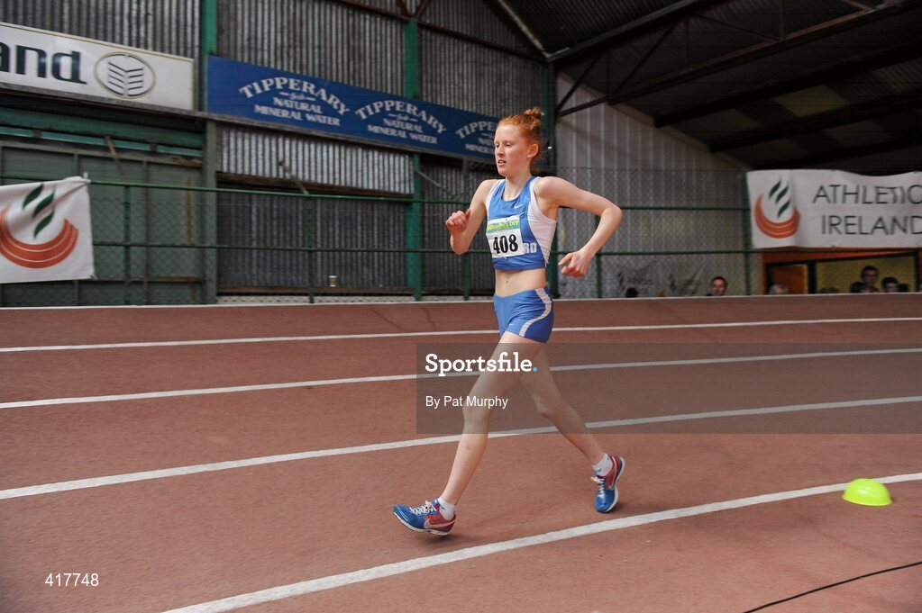 10 April 2010; Kate Veale, from West Waterford AC, on her way to winning the U17 Girls 1500m Walk. Woodie's DIY Juvenile Indoor Championships, Nenagh Indoor Arena, Nenagh, Co. Tipperary. Picture credit: Pat Murphy / SPORTSFILE
