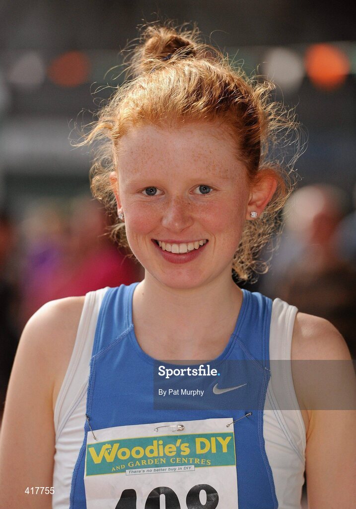 10 April 2010; Kate Veale, from West Waterford AC, after winning the U17 Girls 1500m Walk. Woodie's DIY Juvenile Indoor Championships, Nenagh Indoor Arena, Nenagh, Co. Tipperary. Picture credit: Pat Murphy / SPORTSFILE