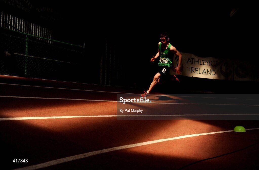 10 April 2010; Jack Saunders from St. Josephs AC during the U18 Boys 200m. Woodie's DIY Juvenile Indoor Championships, Nenagh Indoor Arena, Nenagh, Co. Tipperary. Picture credit: Pat Murphy / SPORTSFILE