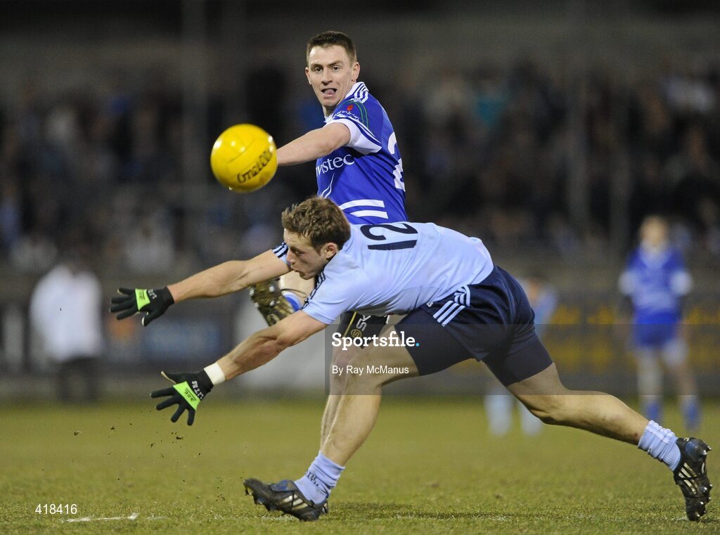 13 March 2010; Mark McNally, Monaghan, in action against Paul Flynn, Dublin. Allianz GAA Football National League, Division 1, Round 4, Dublin v Monaghan, Parnell Park, Dublin. Picture credit: Ray McManus / SPORTSFILE
