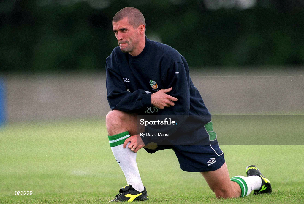 29 May 2001; Roy Keane during a Republic of Ireland Training Session at AUL grounds in Clonshaugh, Dublin. Photo by David Maher/Sportsfile