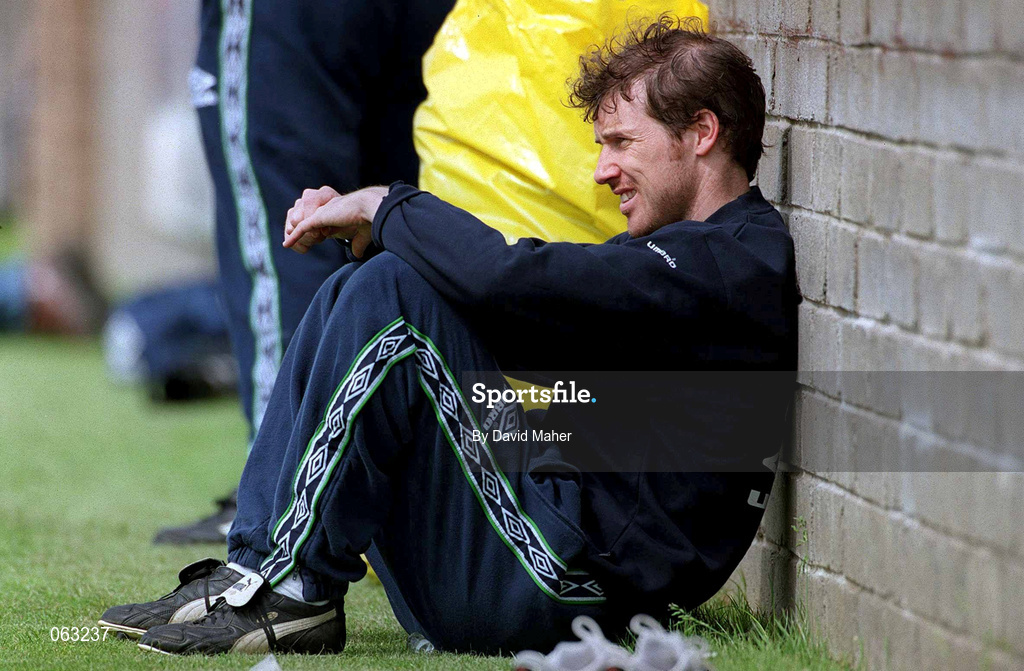 29 May 2001; Kenny Cunningham during a Republic of Ireland Training Session at John Hyland Park in Baldonnell, Dublin. Photo by David Maher/Sportsfile