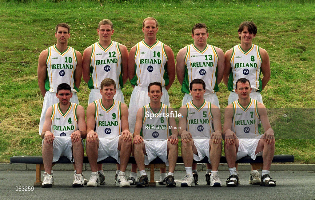 31 May 2001; The Ireland senior Men's Basketball Team pictured during a Ireland Senior Men's Basketball Team Portraits Session in Tallaght, Dublin. Photo by Brendan Moran/Sportsfile