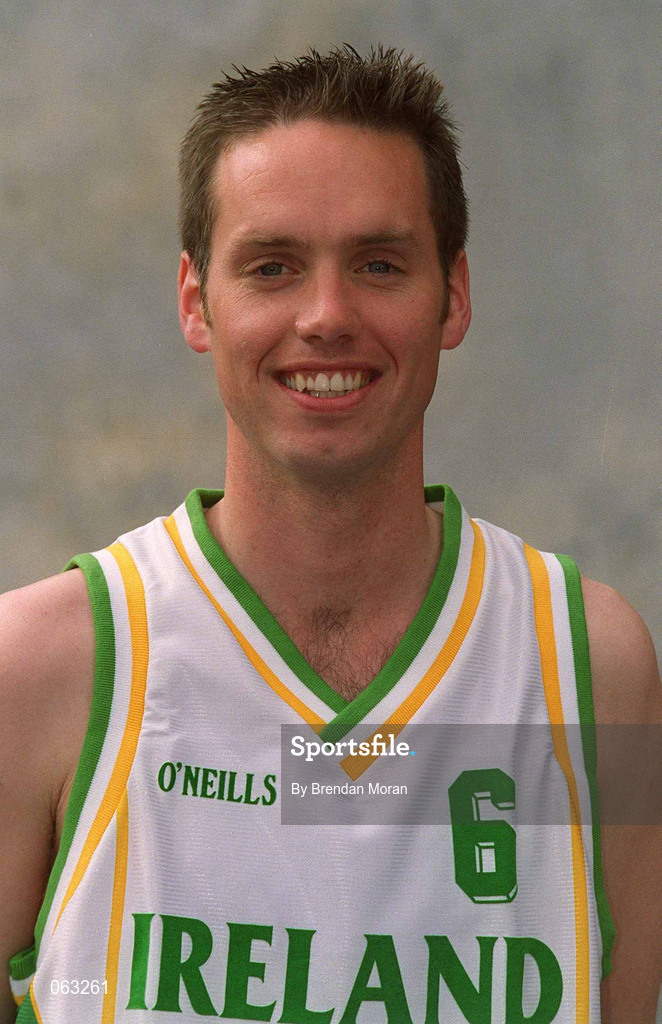 31 May 2001; Adrian Fulton during a Ireland Senior Men's Basketball Team Portraits Session in Tallaght, Dublin. Photo by Brendan Moran/Sportsfile