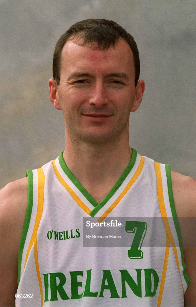 31 May 2001; Damien Sealy during a Ireland Senior Men's Basketball Team Portraits Session in Tallaght, Dublin. Photo by Brendan Moran/Sportsfile