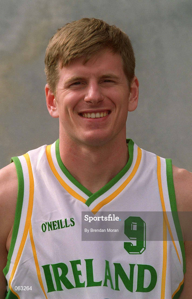 31 May 2001; Jay Larranaga during a Ireland Senior Men's Basketball Team Portraits Session in Tallaght, Dublin. Photo by Brendan Moran/Sportsfile