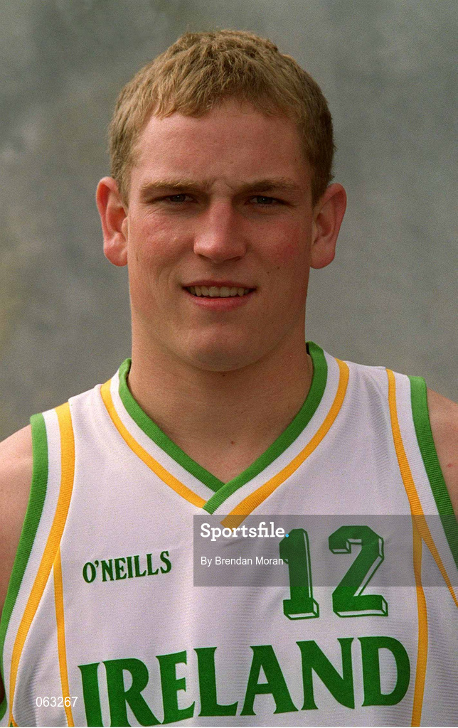 31 May 2001; Jim Moran during a Ireland Senior Men's Basketball Team Portraits Session in Tallaght, Dublin. Photo by Brendan Moran/Sportsfile