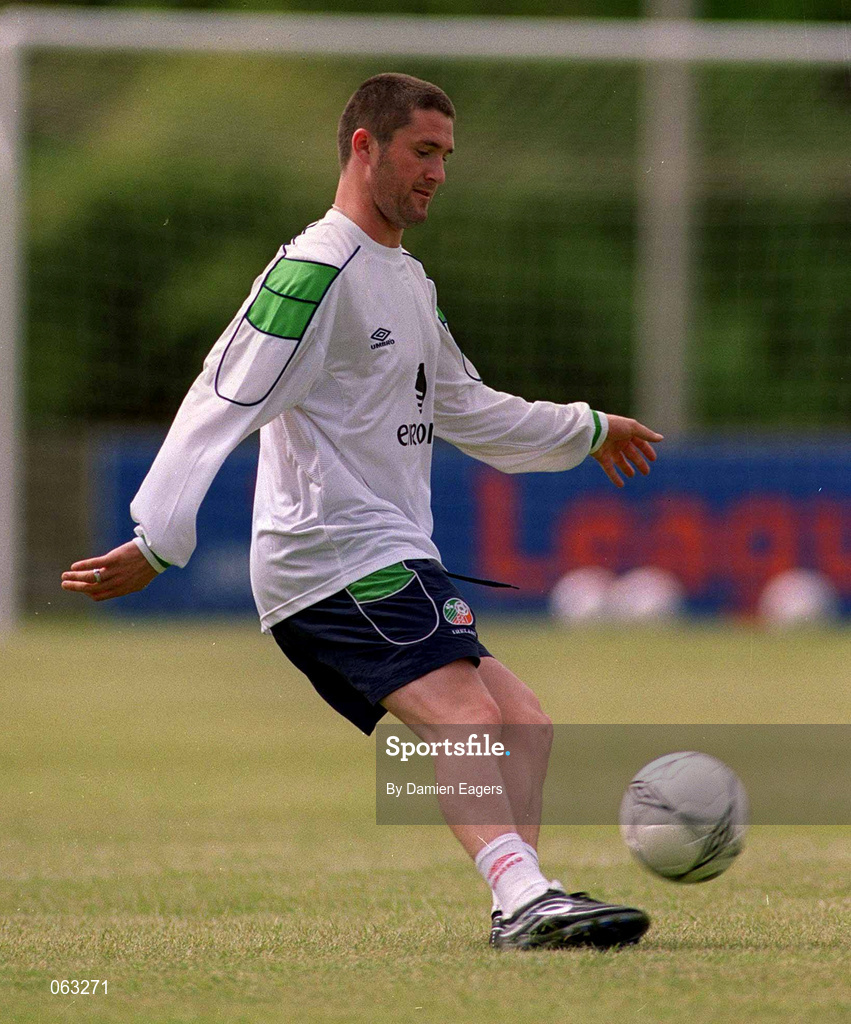 31 May 2001; Robbie Keane during a Republic of Ireland Training Session at John Hyland Park in Baldonnell, Dublin. Photo by Damien Eagers/Sportsfile