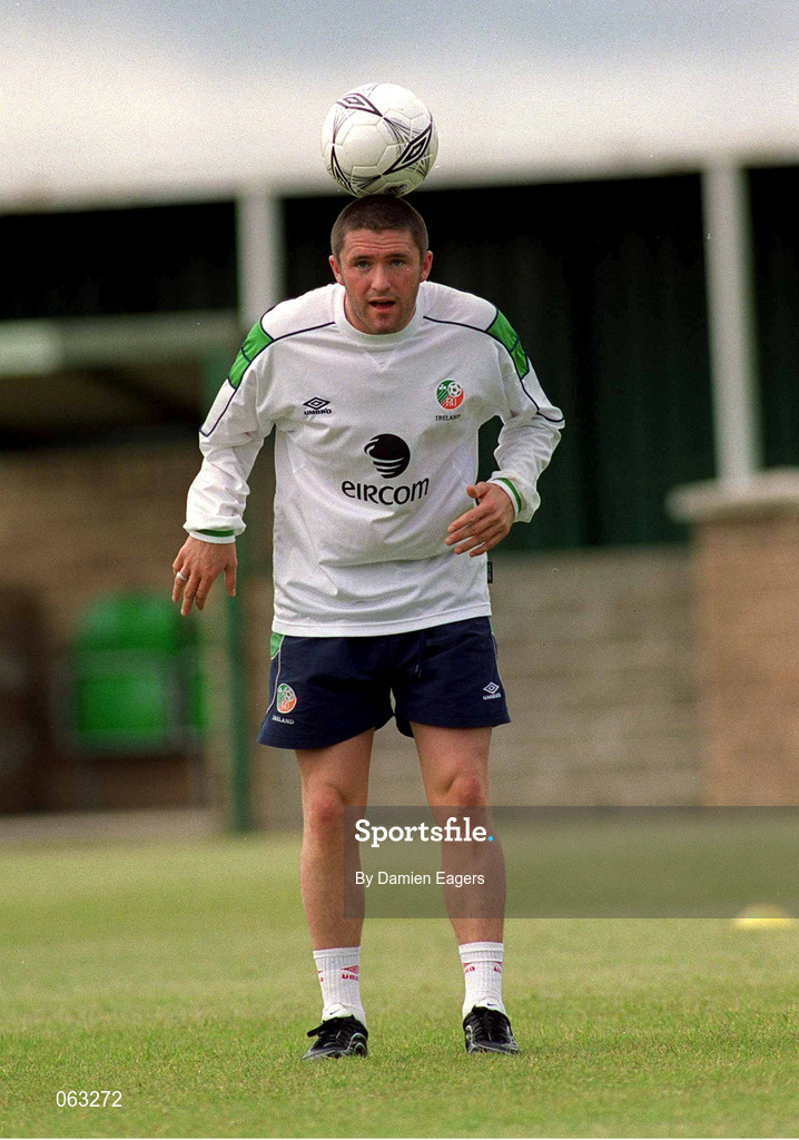 31 May 2001; Robbie Keane during a Republic of Ireland Training Session at John Hyland Park in Baldonnell, Dublin. Photo by Damien Eagers/Sportsfile