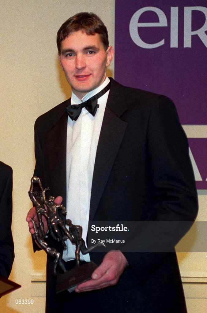 5 December 1997; Kerry footballer Maurice Fitzgerald with his 1997 Eircell Footballer of the Year Award at the Eircell GAA All Stars at the Burlington Hotel in Ballsbridge, Dublin. Photo by Ray McManus/Sportsfile