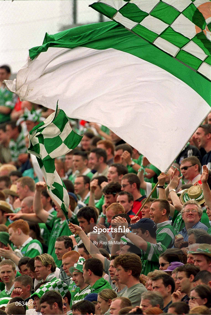 27 May 2001; Limerick supporters during the Guinness Munster Senior Hurling Championship Quarter-Final match between Cork and Limerick at Páirc Uí Chaoimh in Cork. Photo by Ray McManus/Sportsfile