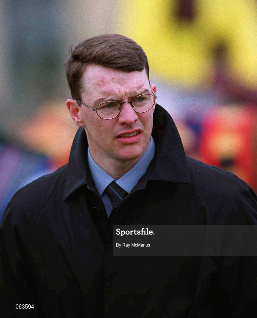 21 April 2001; Trainer Aidan O'Brien ahead of racing at The Curragh Racecourse in Kildare. Photo by Ray McManus/Sportsfile