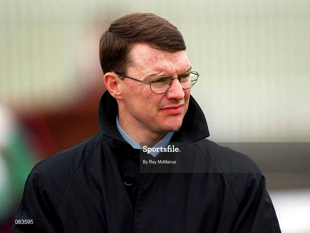 21 April 2001; Trainer Aidan O'Brien ahead of racing at The Curragh Racecourse in Kildare. Photo by Ray McManus/Sportsfile