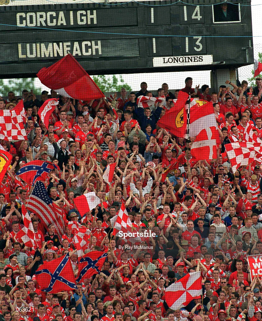 27 May 2001; Cork supporters during the Guinness Munster Senior Hurling Championship Quarter-Final match between Cork and Limerick at Páirc Uí Chaoimh in Cork. Photo by Ray McManus/Sportsfile