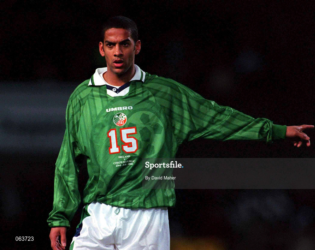 23 February 2000; Phil Babb of Republic of Ireland during the International Friendly match between Republic of Ireland and Czech Republic at Lansdowne Road in Dublin. Photo by David Maher/Sportsfile