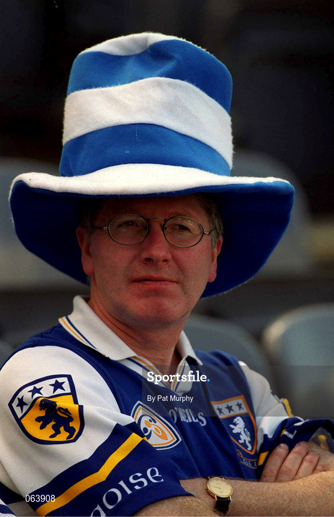 10 June 2001; A Laois supporter watches on during the Guinness Leinster Senior Hurling Championship Semi-Final match between Wexford and Laois at Croke Park in Dublin. Photo by Pat Murphy/Sportsfile
