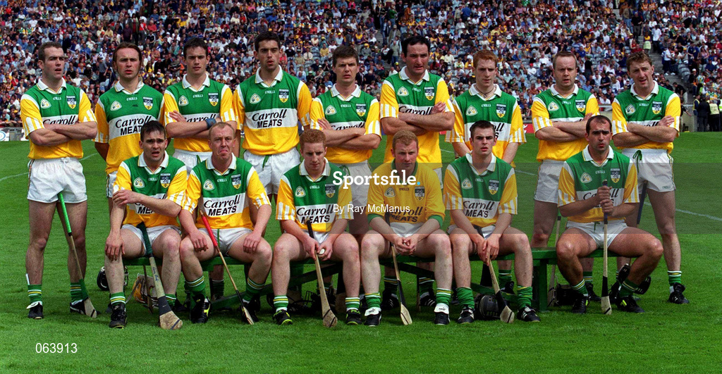10 June 2001; The Offaly team ahead of the Guinness Leinster Senior Hurling Championship Semi-Final match between Kilkenny and Offaly at Croke Park in Dublin. Photo by Ray McManus/Sportsfile