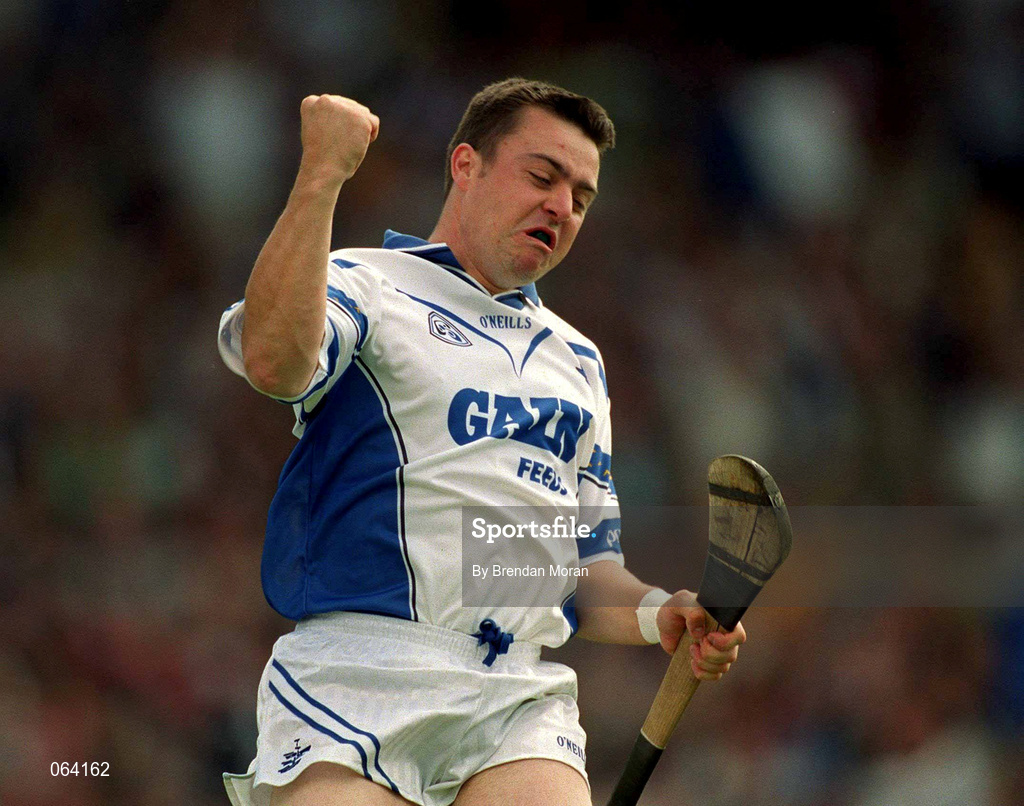 10 June 2001; Paul Flynn of Waterford celebrates after his side's second goal during the Guinness Munster Senior Hurling Championship Semi-Final match between Limerick and Waterford at Páirc Uí Chaoimh in Cork. Photo by Brendan Moran/Sportsfile
