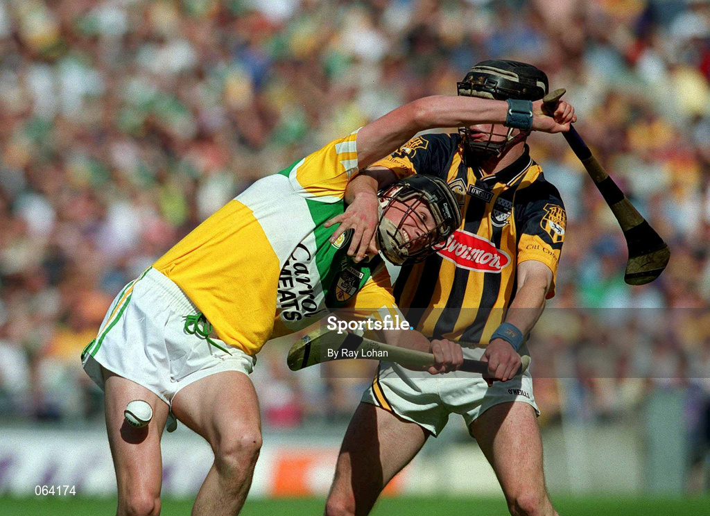 10 June 2001; Rory Hannify of Offaly in action against Noel Hickey of Kilkenny during the Guinness Leinster Senior Hurling Championship Semi-Final match between Kilkenny and Offaly at Croke Park in Dublin. Photo by Ray Lohan/Sportsfile