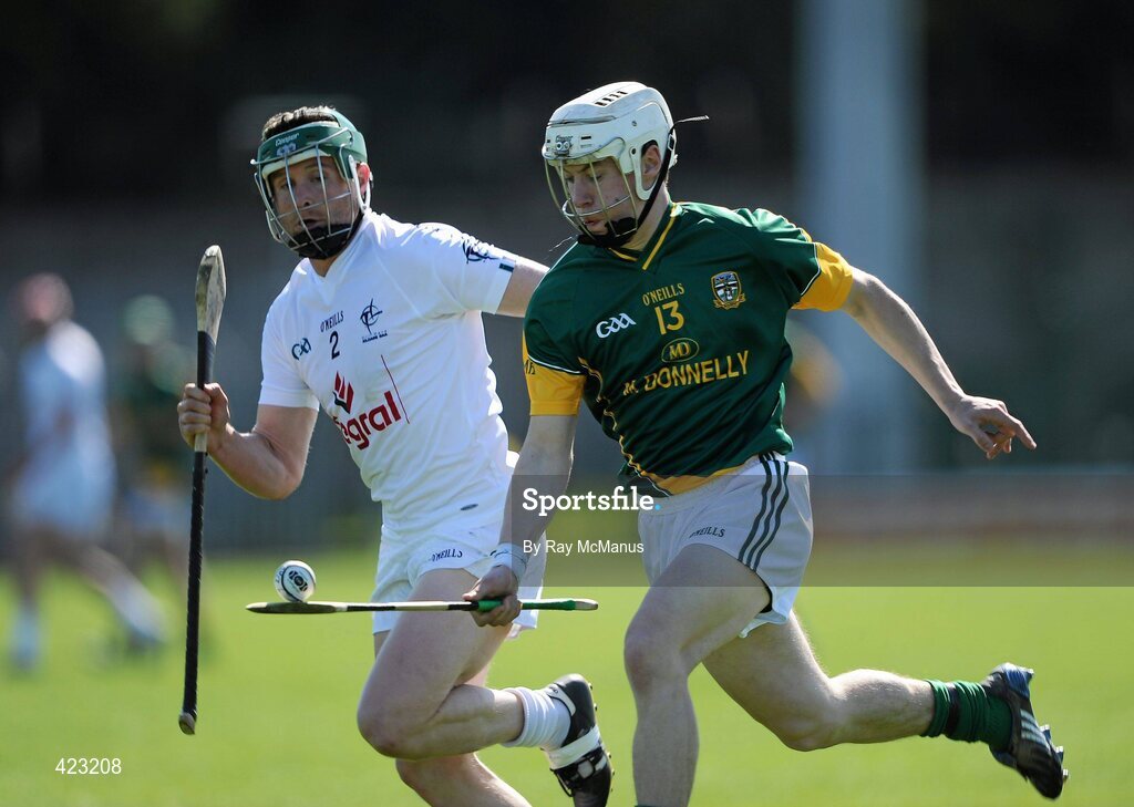 8 May 2010; Barry Shevlin, Meath, in action against Paudie Reidy, Kildare. Christy Ring Cup, Round 1, Meath v Kildare, Pairc Tailteann, Navan, Co. Meath. Picture credit: Ray McManus / SPORTSFILE