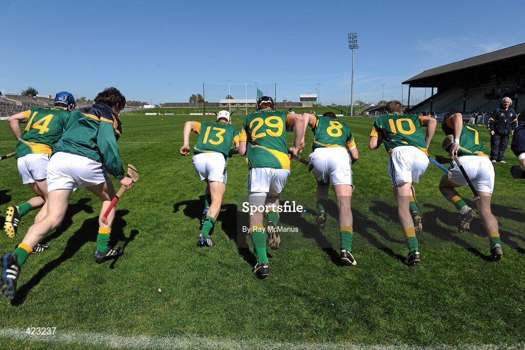 8 May 2010; Members of the Meath squad warm up before the game. Christy Ring Cup, Round 1, Meath v Kildare, Pairc Tailteann, Navan, Co. Meath. Picture credit: Ray McManus / SPORTSFILE