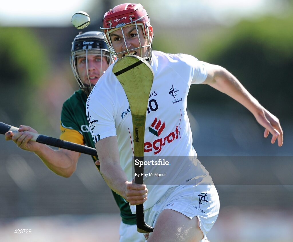 8 May 2010; Mark Moloney, Kildare, in action against David Kirby, Meath. Christy Ring Cup, Round 1, Meath v Kildare, Pairc Tailteann, Navan, Co. Meath. Picture credit: Ray McManus / SPORTSFILE