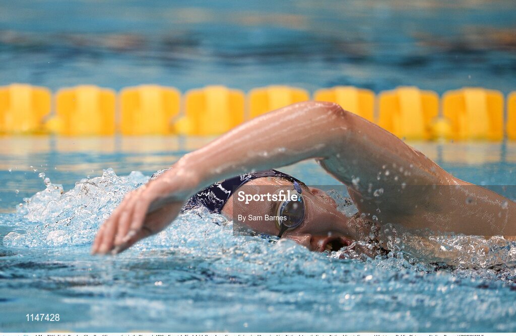 1 May 2016; Katie Baguley, Glenalbyn SC, competing in the Women's 1500m Freestyle Final. Irish Open Long Course Swimming Championships, National Aquatic Centre, National Sports Campus, Abbotstown, Dublin. Picture credit: Sam Barnes / SPORTSFILE