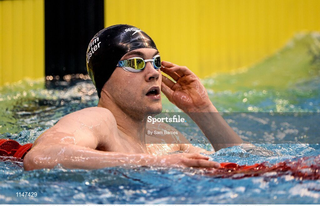1 May 2016; Curtis Coulter, Ards SC, after competing in the Mens 50m Freestyle Semi-Final. Irish Open Long Course Swimming Championships, National Aquatic Centre, National Sports Campus, Abbotstown, Dublin. Picture credit: Sam Barnes / SPORTSFILE