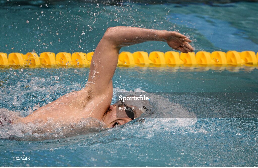 1 May 2016; Brendan Gibbons, Athlone SC, competing in the Men's 800m Freestyle Final. Irish Open Long Course Swimming Championships, National Aquatic Centre, National Sports Campus, Abbotstown, Dublin. Picture credit: Sam Barnes / SPORTSFILE
