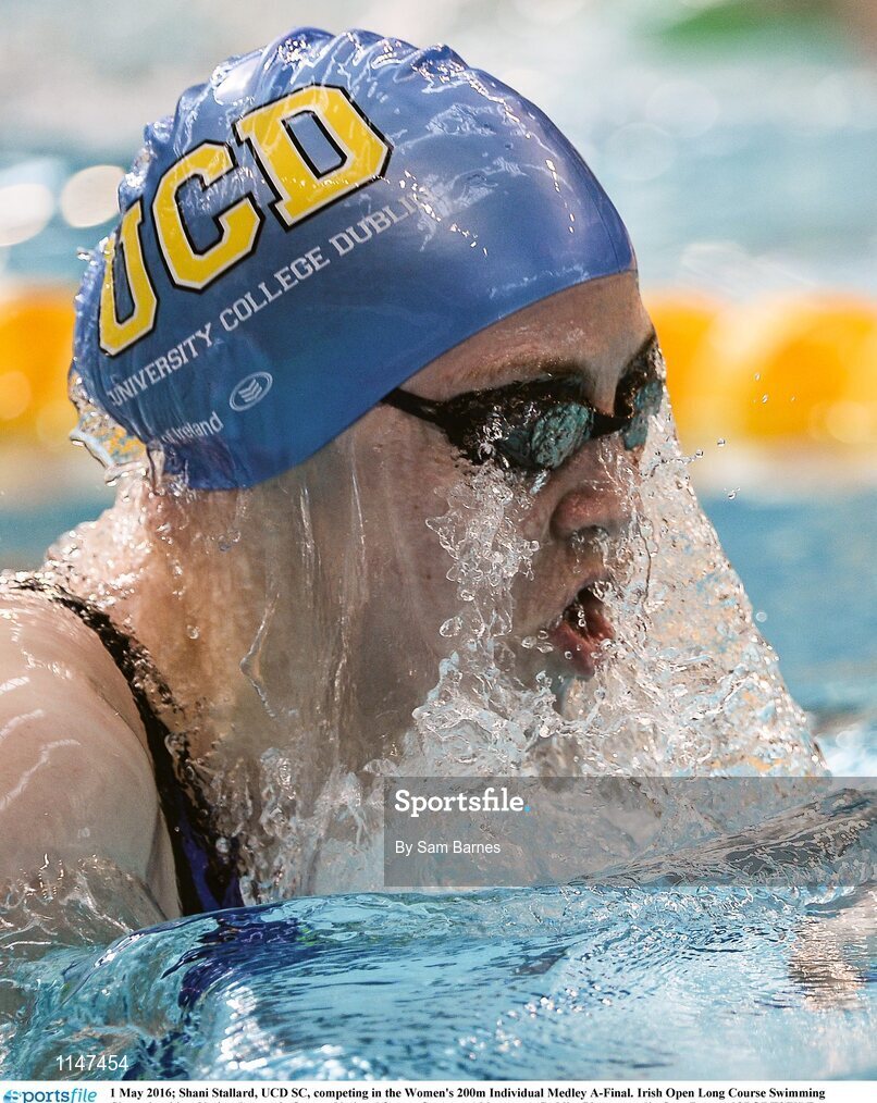1 May 2016; Shani Stallard, UCD SC, competing in the Women's 200m Individual Medley A-Final. Irish Open Long Course Swimming Championships, National Aquatic Centre, National Sports Campus, Abbotstown, Dublin. Picture credit: Sam Barnes / SPORTSFILE