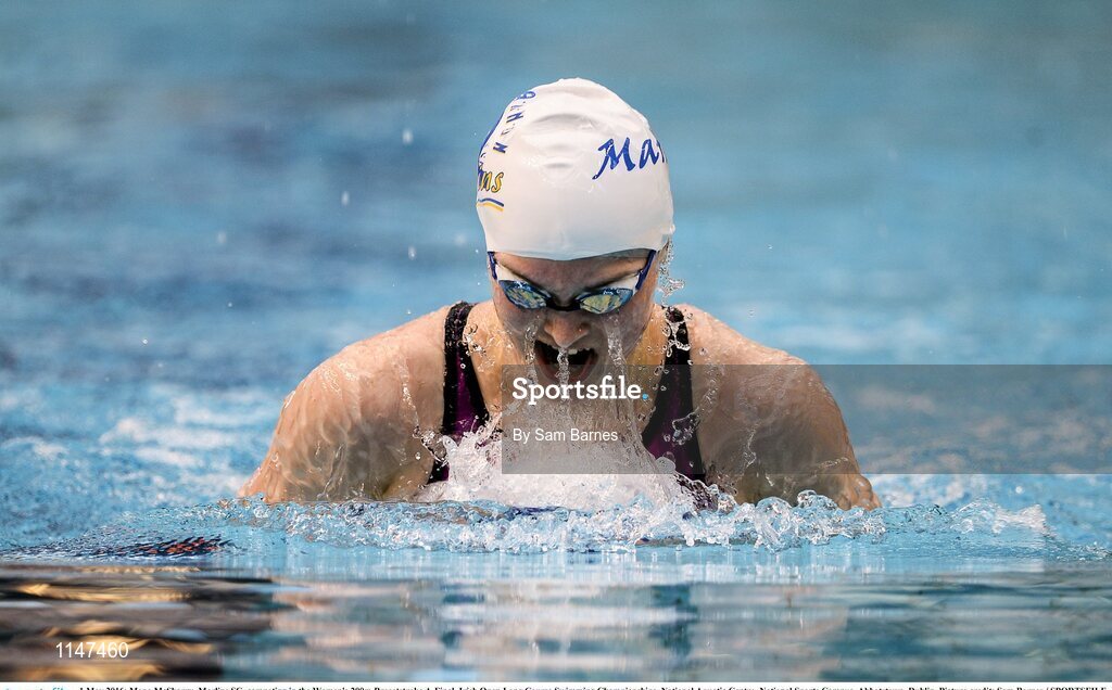 1 May 2016; Mona McSharry, Marlins SC, competing in the Women's 200m Breaststroke A-Final. Irish Open Long Course Swimming Championships, National Aquatic Centre, National Sports Campus, Abbotstown, Dublin. Picture credit: Sam Barnes / SPORTSFILE