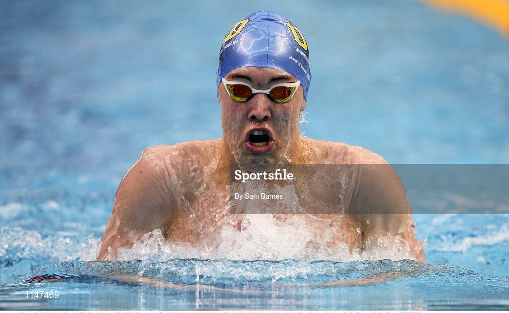 1 May 2016; Darragh Greene, UCD SC, competing in the Men's 200m Breaststroke A-Final. Irish Open Long Course Swimming Championships, National Aquatic Centre, National Sports Campus, Abbotstown, Dublin. Picture credit: Sam Barnes / SPORTSFILE