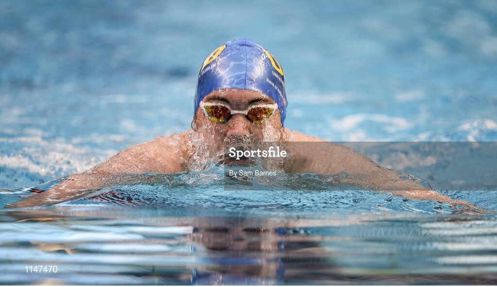 1 May 2016; Darragh Greene, UCD SC, competing in the Men's 200m Breaststroke A-Final. Irish Open Long Course Swimming Championships, National Aquatic Centre, National Sports Campus, Abbotstown, Dublin. Picture credit: Sam Barnes / SPORTSFILE