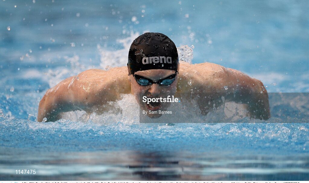 1 May 2016; Brendan Hyland, Tallaght SC,  competing in the Men's 100m Butterfly A Final. Irish Open Long Course Swimming Championships, National Aquatic Centre, National Sports Campus, Abbotstown, Dublin. Picture credit: Sam Barnes / SPORTSFILE