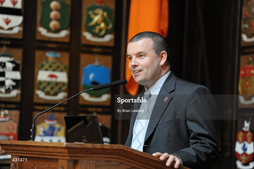 2 June 2010; The Paralympic Council of Ireland today announced Renault Ireland as one of the official sponsors of the 2012 Irish Paralympic team. This historic partnership agreement sees Renualt Ireland becoming the title sponsor of the Team 2012 Training Camps Programme. Speaking at the announcement is Liam Harbison, CEO of the Paralympics Council of Ireland. Mansion House, Dawson Street, Dublin. Picture credit: Brian Lawless / SPORTSFILE