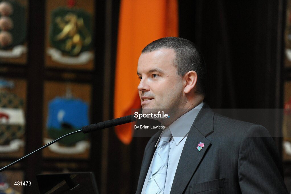 2 June 2010; The Paralympic Council of Ireland today announced Renault Ireland as one of the official sponsors of the 2012 Irish Paralympic team. This historic partnership agreement sees Renualt Ireland becoming the title sponsor of the Team 2012 Training Camps Programme. Speaking at the announcement is Liam Harbison, CEO of the Paralympics Council of Ireland. Mansion House, Dawson Street, Dublin. Picture credit: Brian Lawless / SPORTSFILE