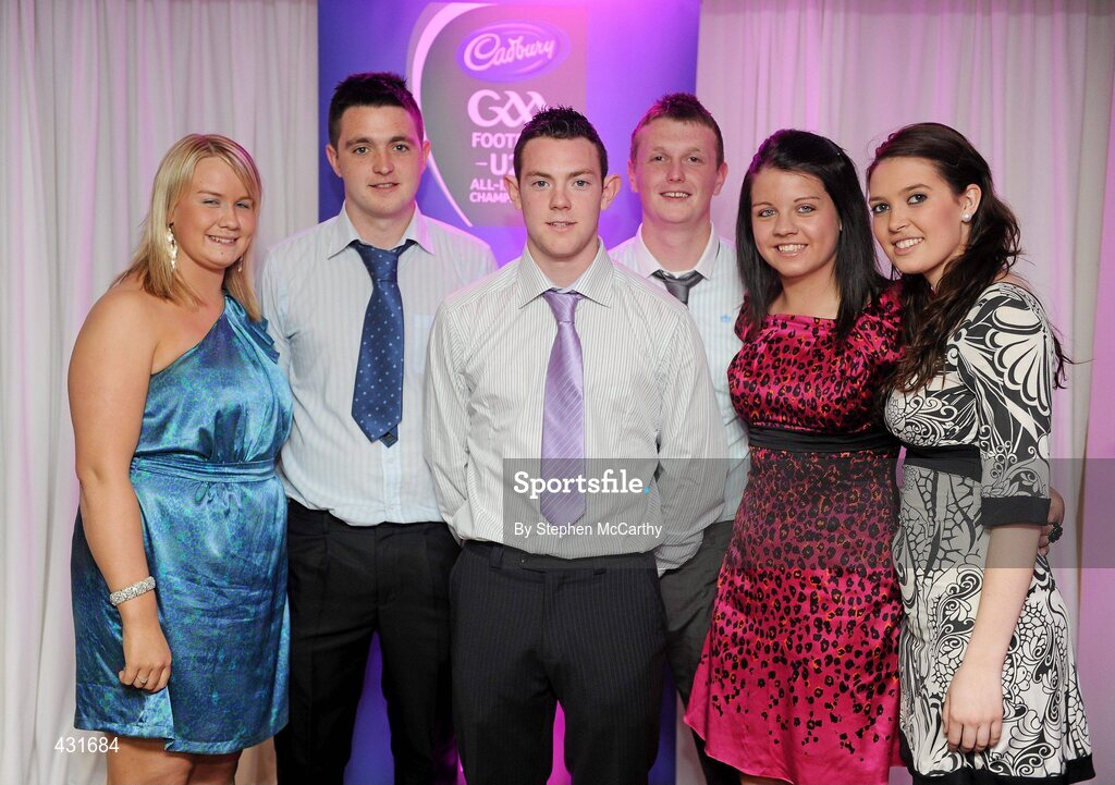 2 June 2010; Tipperary footballer Sean Carey, third from left, who was short listed for the 2010 Cadbury Hero of the Future Award, with, from left, Monica Griffin, Kieran Kenrick, Alan Lonergan, Sinead Ryan and Kelly O'Neill. Sean was one of 14 short listed players who excelled throughout the 2010 Cadbury GAA U21 Football Championship. The 2010 Cadbury Hero of the Future Award was won by Rory O’Carroll, from Dublin. All nominees can be seen on www.cadburygaau21.com. Past winners, Colm O’Neill and Fintan Goold from Cork, Killian Young from Kerry and Keith Higgins from Mayo have gone on to represent their Counties at Senior level. Cadbury Under 21 Hero of the Future Awards, Croke Park, Dublin. Picture credit: Stephen McCarthy / SPORTSFILE