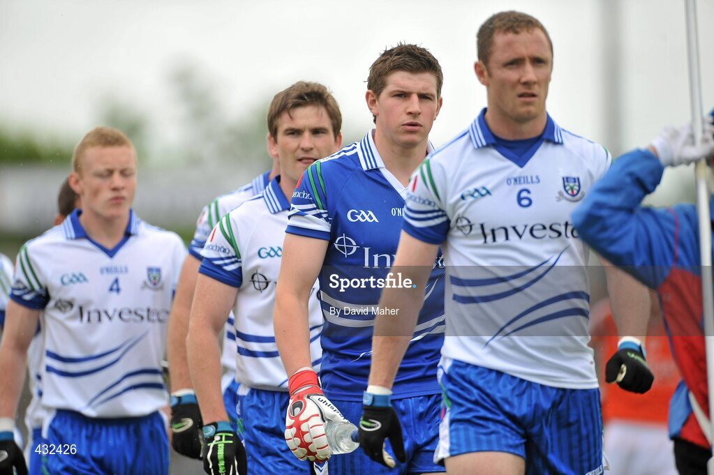 6 June 2010; Darren Hughes, Monaghan goalkeeper, during the parade with his team-mate's before the start of the game. Ulster GAA Football Senior Championship Quarter-Final, Monaghan v Armagh, Casement Park, Belfast, Co. Antrim. Picture credit: David Maher / SPORTSFILE