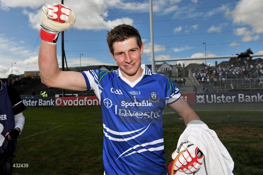 6 June 2010; Monaghan goalkeeper Darren Hughes celebrates at the end of the game. Ulster GAA Football Senior Championship Quarter-Final, Monaghan v Armagh, Casement Park, Belfast, Co. Antrim. Picture credit: David Maher / SPORTSFILE