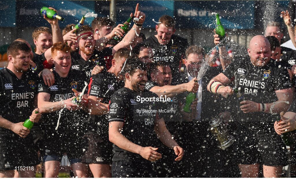 8 May 2016; Wicklow players celebrate their Bank of Ireland Provincial Towns Cup victory. Bank of Ireland Provincial Towns Cup, Final, Enniscorthy RFC v Wicklow RFC. Ashbourne RFC, Ashbourne, Co. Meath. Picture credit: Stephen McCarthy / SPORTSFILE
