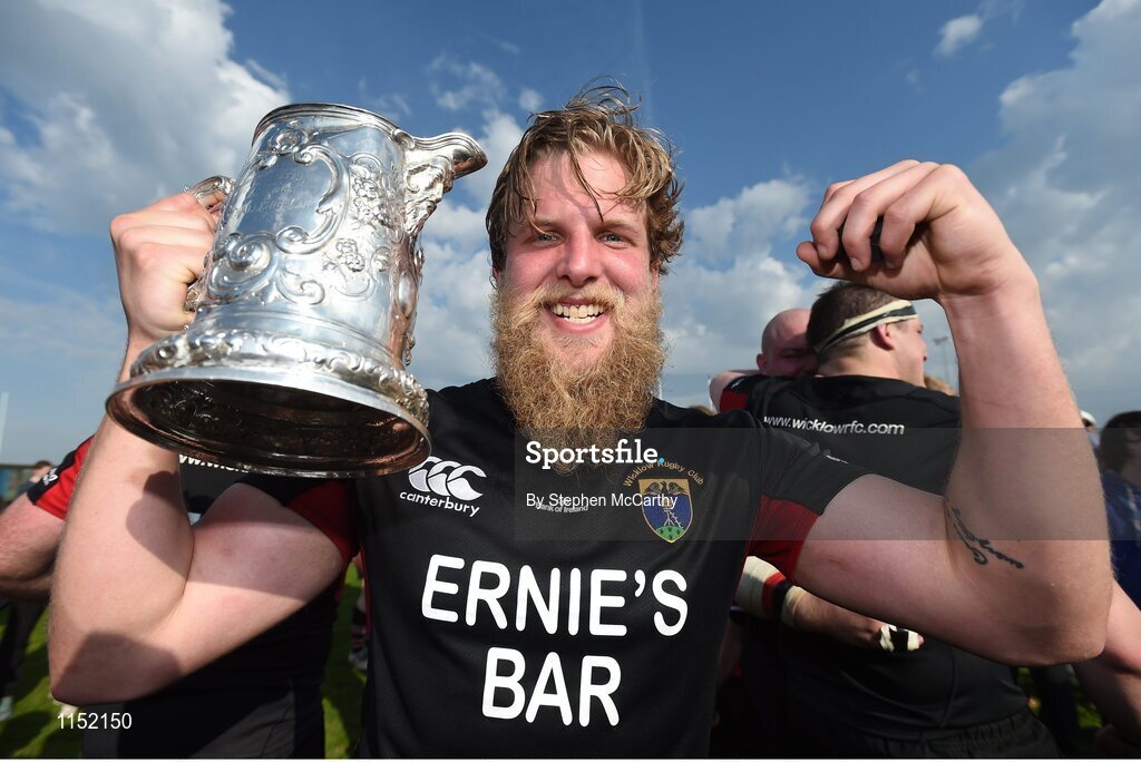8 May 2016; Eanna Killeen, Wicklow, following their Bank of Ireland Provincial Towns Cup victory. Bank of Ireland Provincial Towns Cup, Final, Enniscorthy RFC v Wicklow RFC. Ashbourne RFC, Ashbourne, Co. Meath. Picture credit: Stephen McCarthy / SPORTSFILE