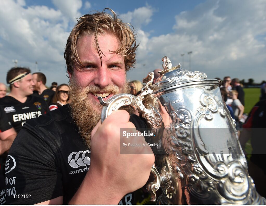 8 May 2016; Eanna Killeen, Wicklow, following their Bank of Ireland Provincial Towns Cup victory. Bank of Ireland Provincial Towns Cup, Final, Enniscorthy RFC v Wicklow RFC. Ashbourne RFC, Ashbourne, Co. Meath. Picture credit: Stephen McCarthy / SPORTSFILE