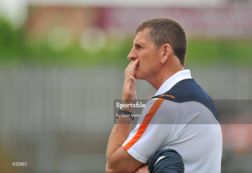 6 June 2010; Paddy O'Rourke, Armagh manager during the game. Ulster GAA Football Senior Championship Quarter-Final, Monaghan v Armagh, Casement Park, Belfast, Co. Antrim. Picture credit: David Maher / SPORTSFILE
