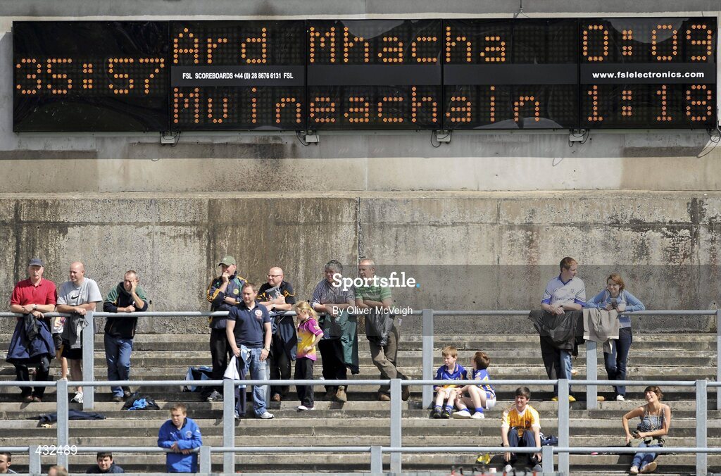 6 June 2010; The scoreboard at the end of the game. Ulster GAA Football Senior Championship Quarter-Final, Monaghan v Armagh, Casement Park, Belfast, Co. Antrim. Picture credit: Oliver McVeigh / SPORTSFILE