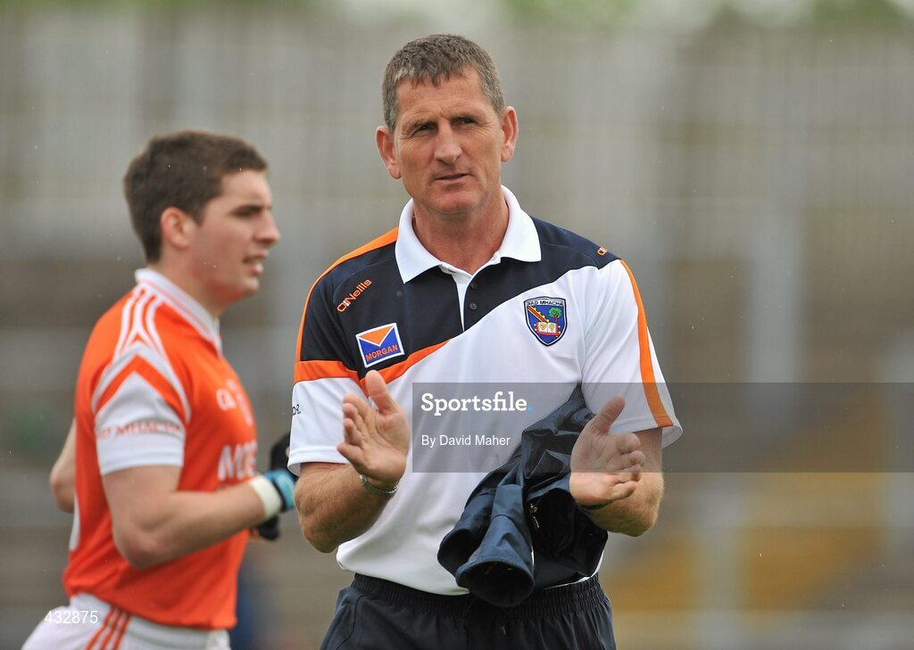 6 June 2010; Armagh manager Paddy O'Rourke. Ulster GAA Football Senior Championship Quarter-Final, Monaghan v Armagh, Casement Park, Belfast, Co. Antrim. Picture credit: David Maher / SPORTSFILE